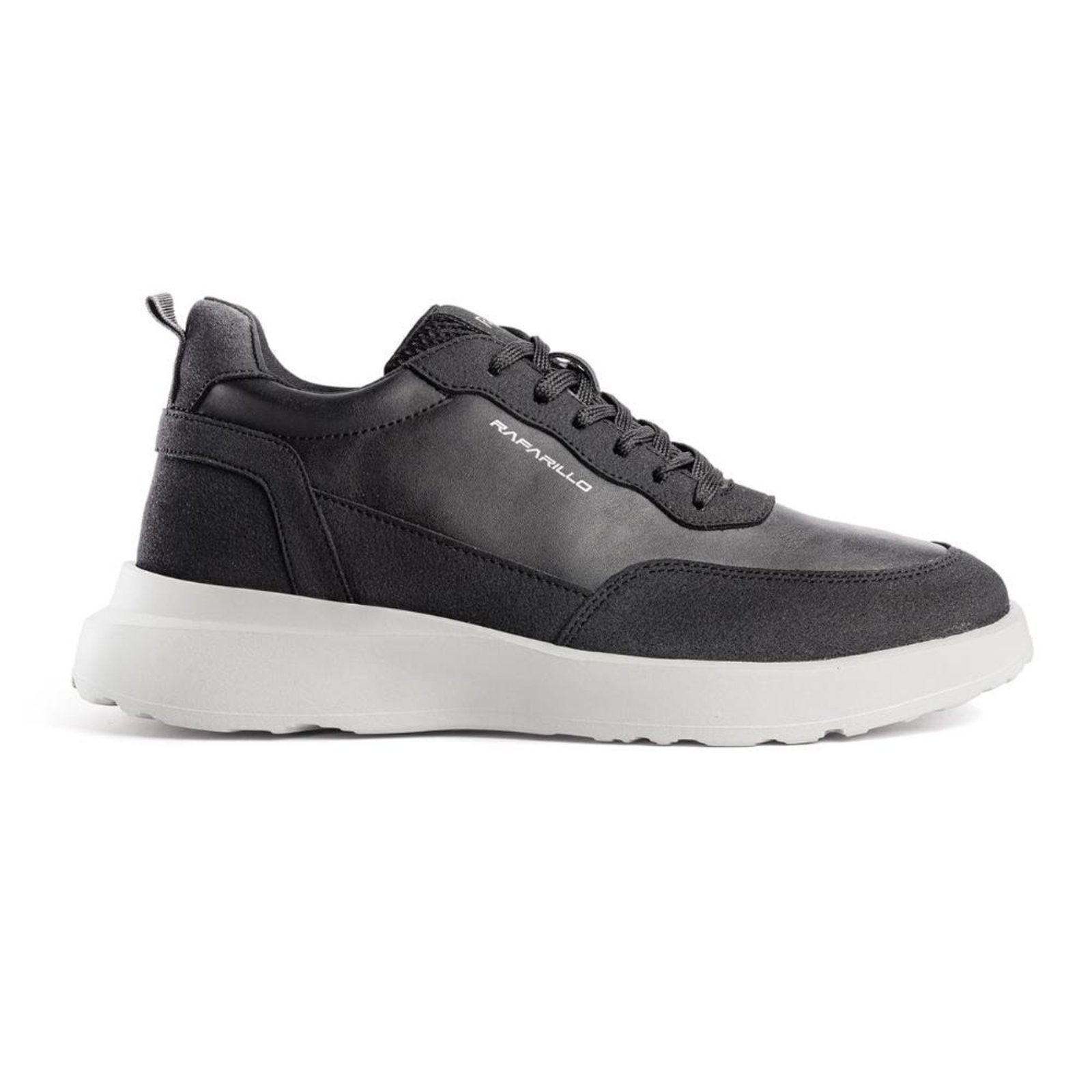 Sapatênis Lyft Alth Couro Rafarillo Aumenta Altura 7cm Preto