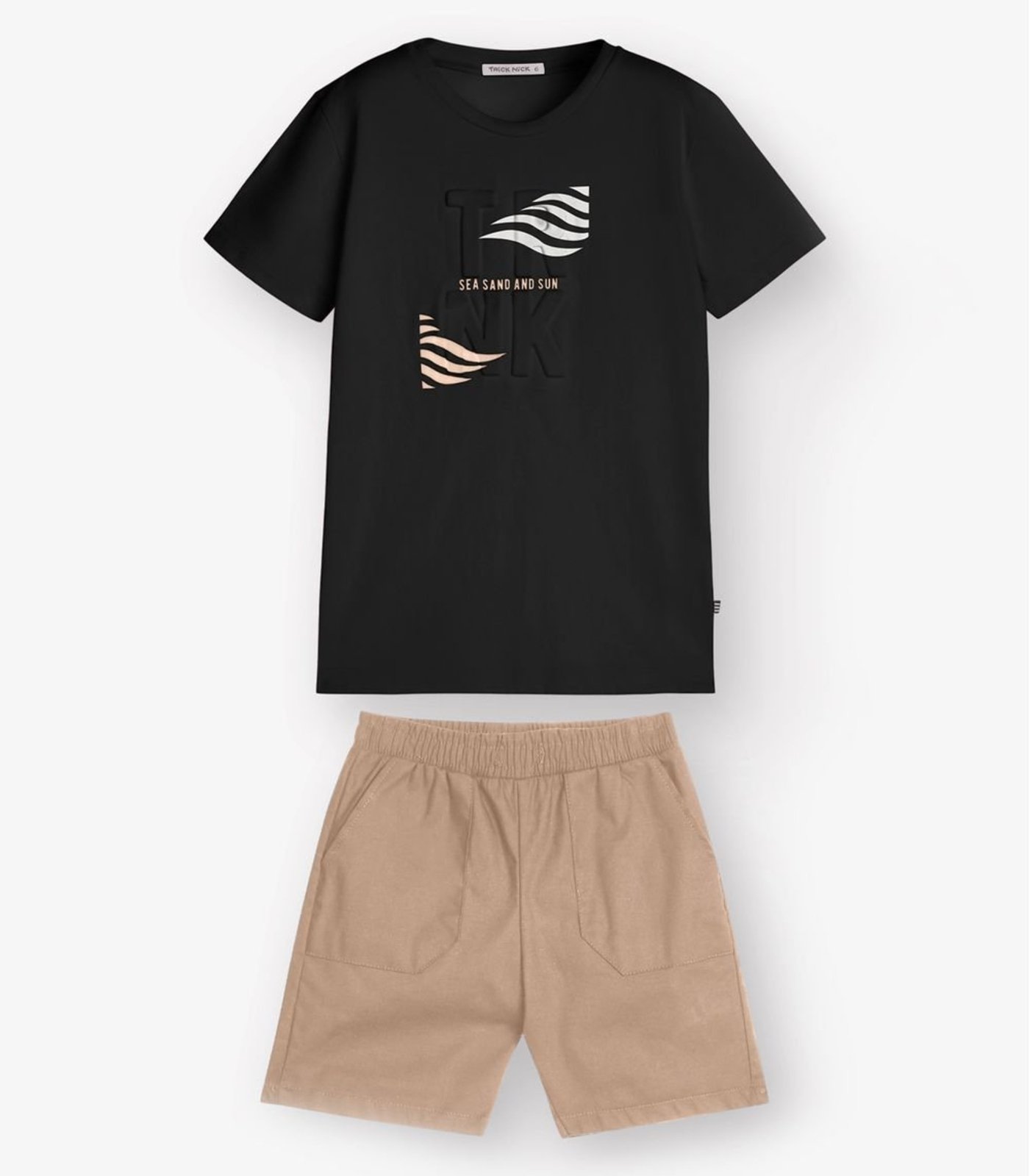 Infantil - Conjunto Camiseta com Bermuda Menino Trick Nick Preto
