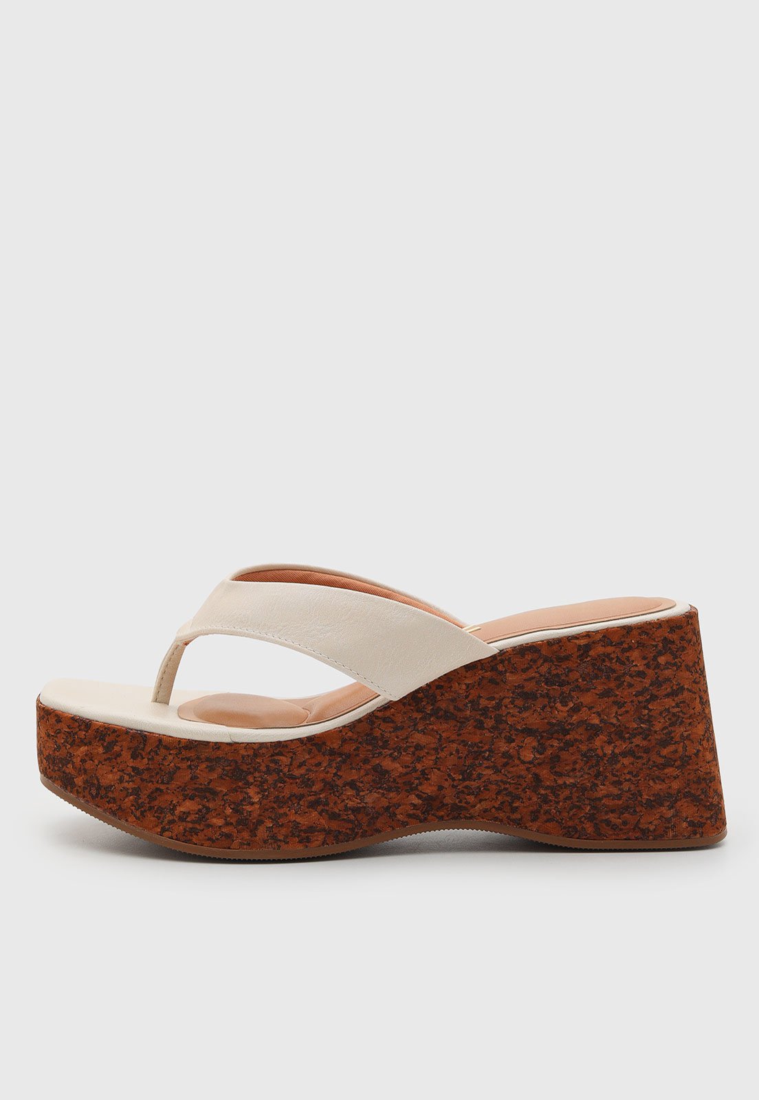 Vista 2 Sandália Feminina Vizzano Plataforma Salto Anabela Off-White off-white white VIZZANO off-white white