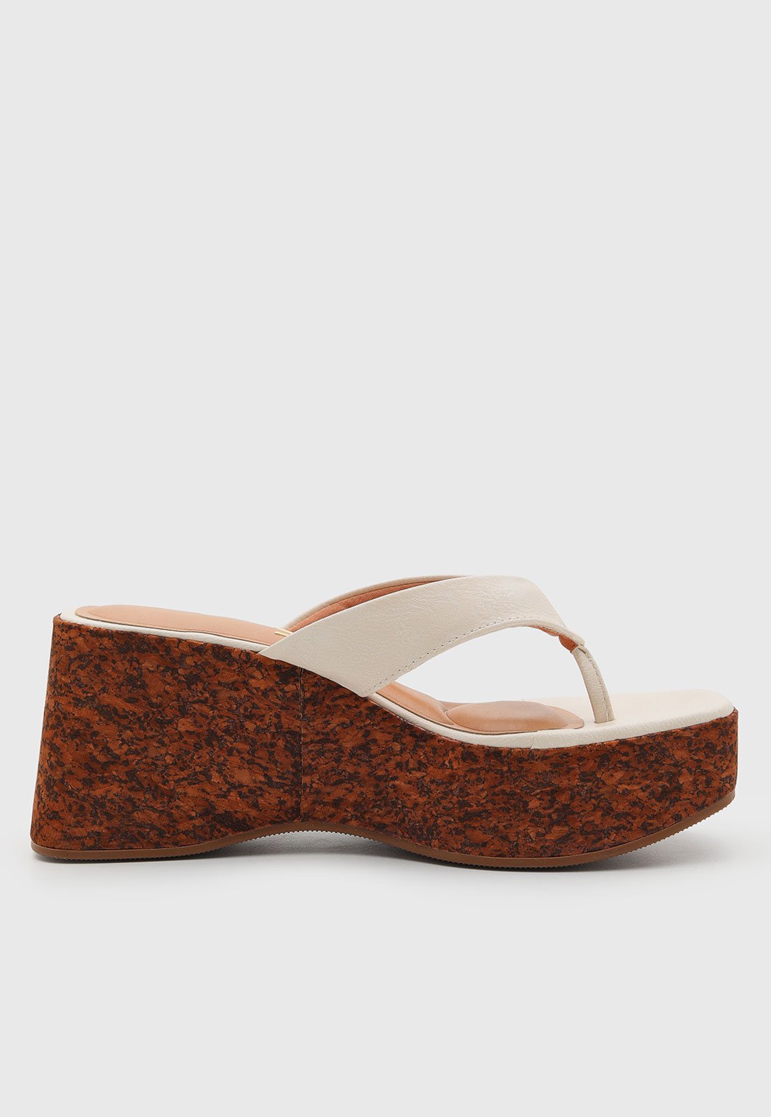 Vista 3 Sandália Feminina Vizzano Plataforma Salto Anabela Off-White off-white white VIZZANO off-white white
