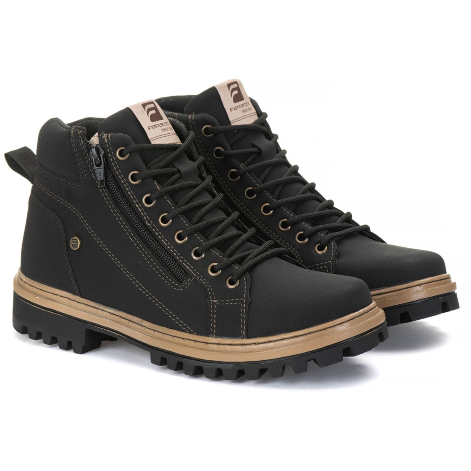 Bota Coturno Masculina Cano Baixo Zafrem Preto