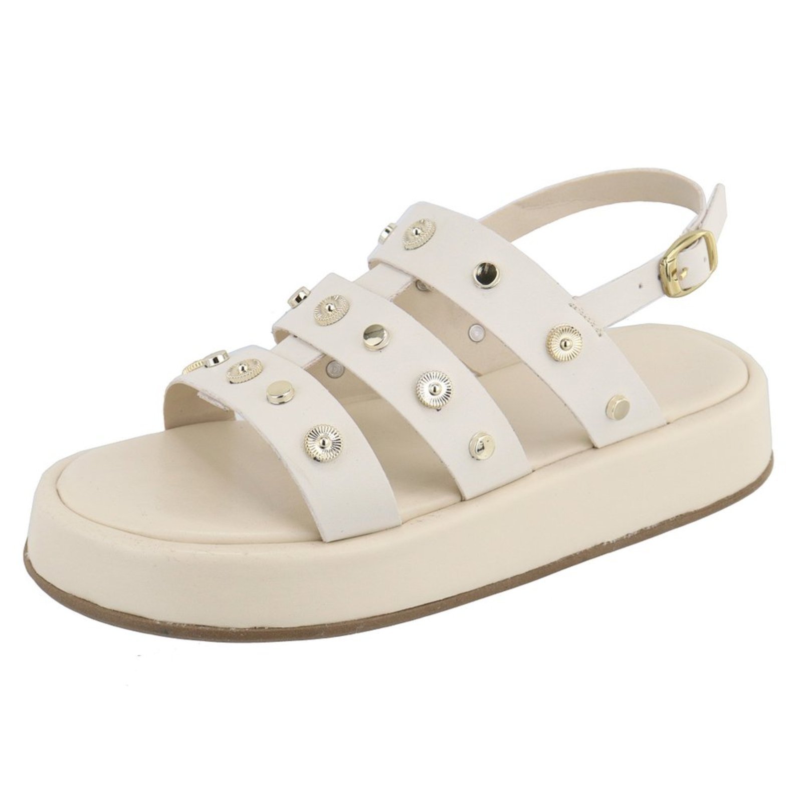 Papete Flat Sandalia Rasteira Feminina Off White Vianza