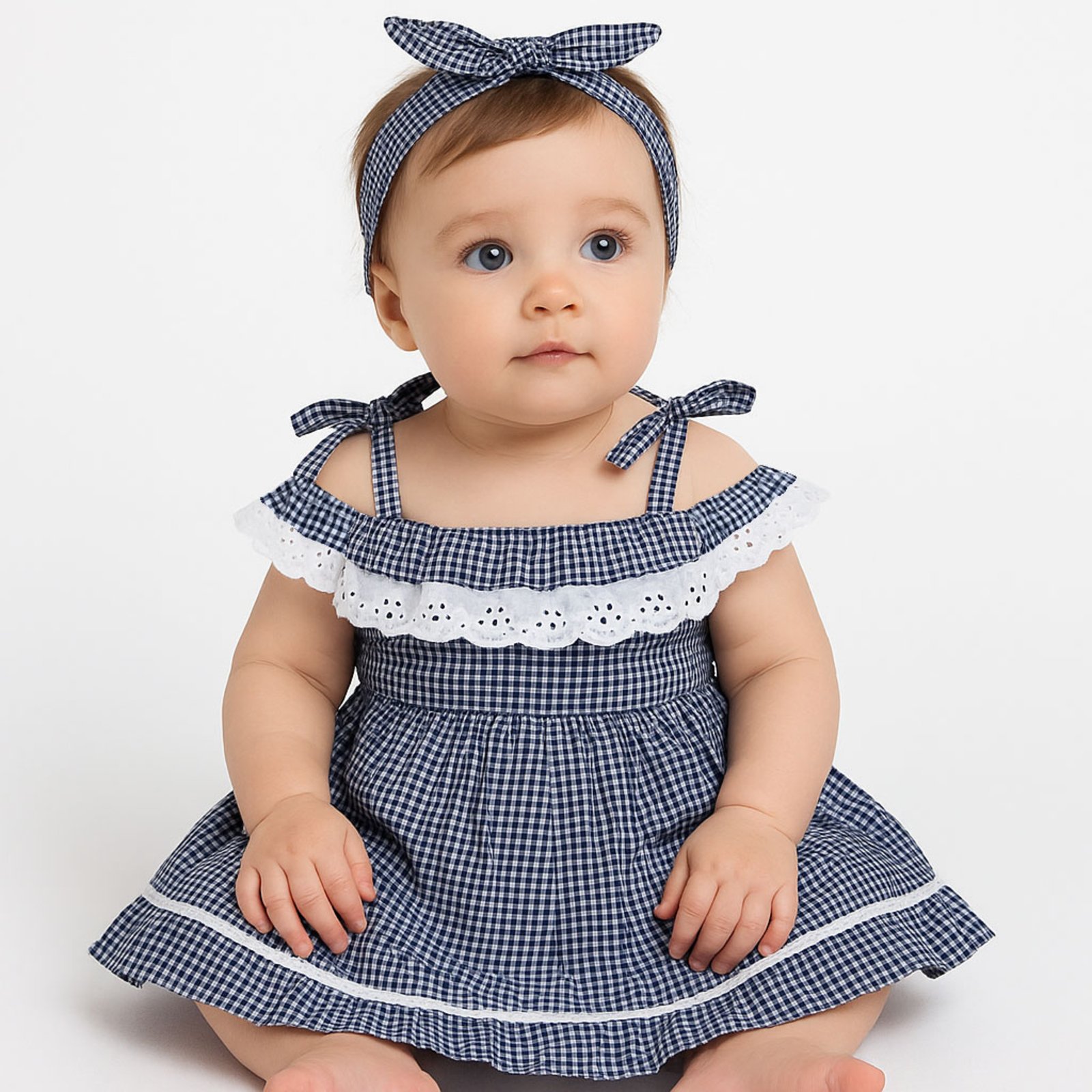Vista 2 Infantil - Vestido para Jéssica Xadrez Mega Loja do Bebê cinza Mega Loja do Bebê cinza