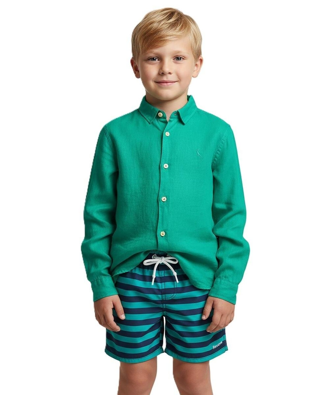 Infantil - Camisa Manga Longa Tp Linho Tinturado Reserva Mini