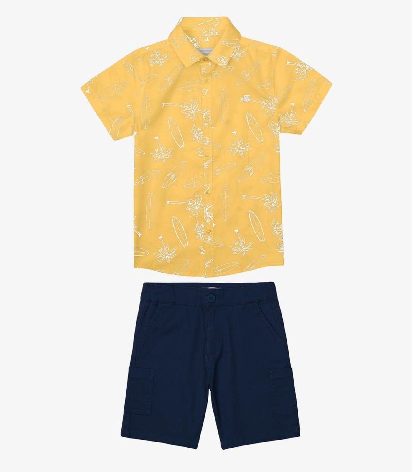 Infantil - Conjunto Camisa Polo Com Bermuda Trick Nick Amarelo