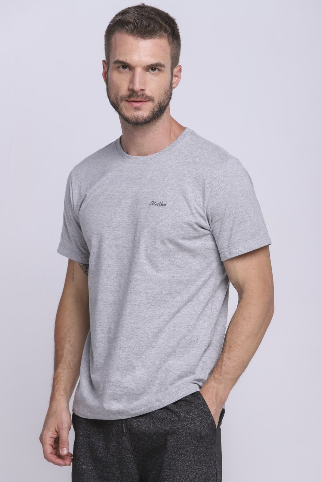 Camiseta Básica Confortável Polo Wear Mescla Claro