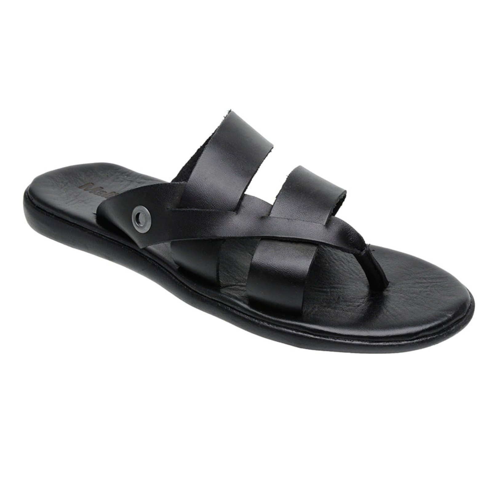 Chinelo Masculino Conforto Malbork Trançado Couro Preto
