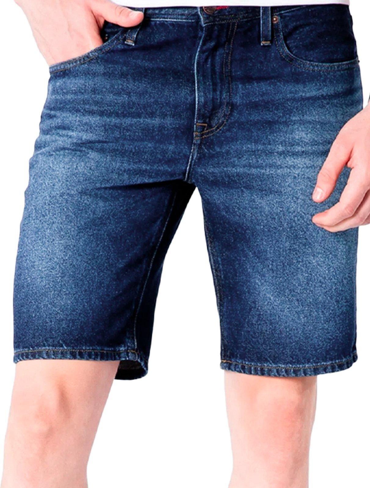Bermuda Tommy Hilfiger Jeans Masculina Straight Brooklyn Boston Azul