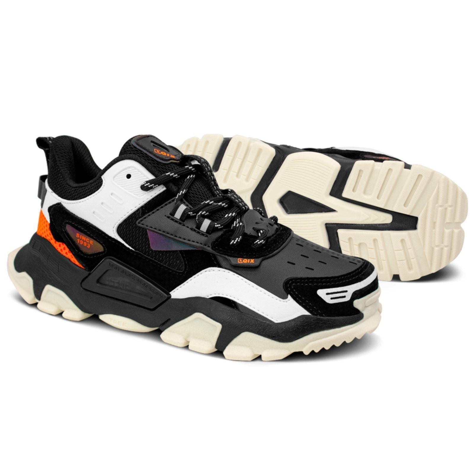 Vista 3 Tênis Qix Unissex Sintético Trek Branco preto Qix preto
