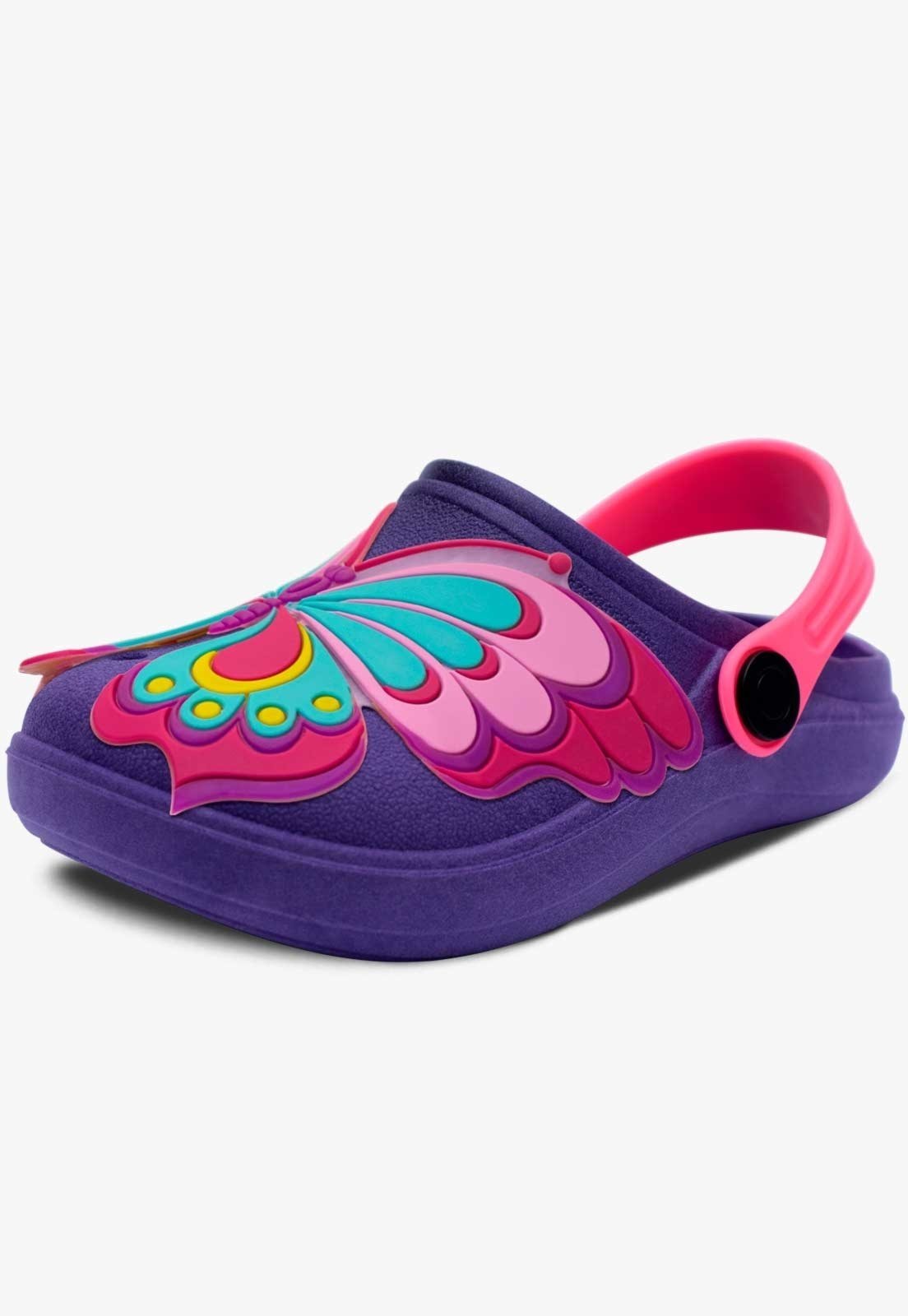 Infantil - Sandália Babuche Feminina Pópidi Borboleta Roxo