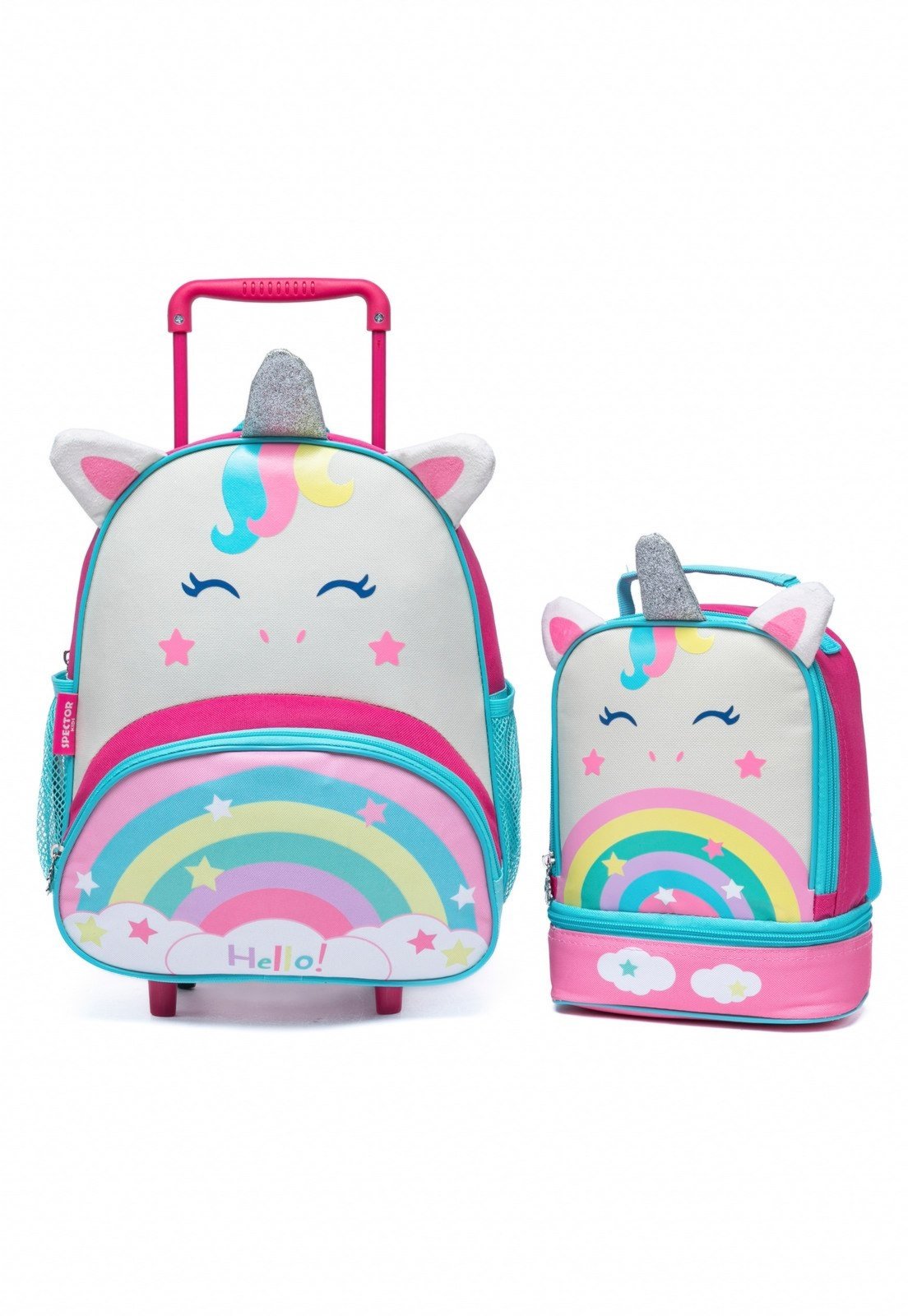 Infantil - Kit Mochila Unicórnio Créche Escolar Reforçada Menina Spector