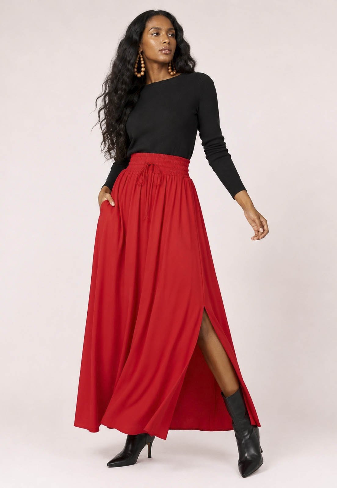 Saia Longa Amazonia Vital Viscose Vermelha