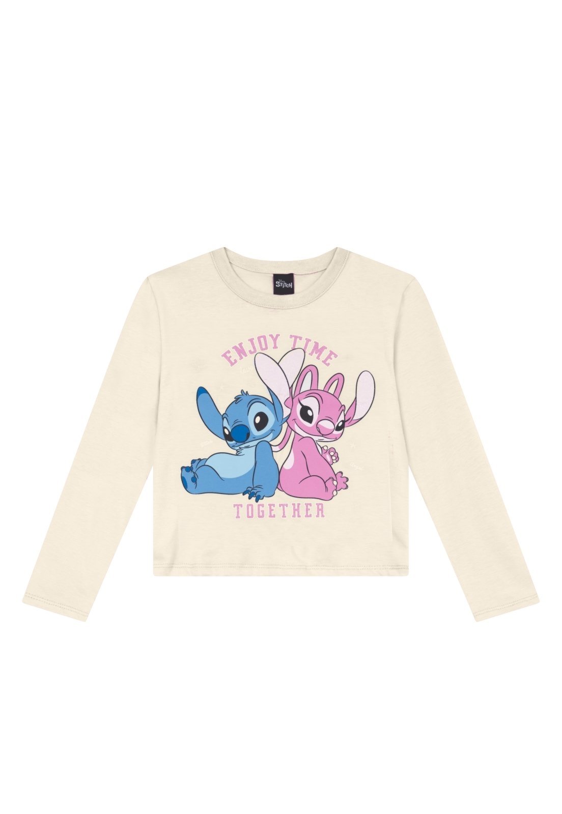 Infantil - Blusa menina do Stitch com glitter Brandili
