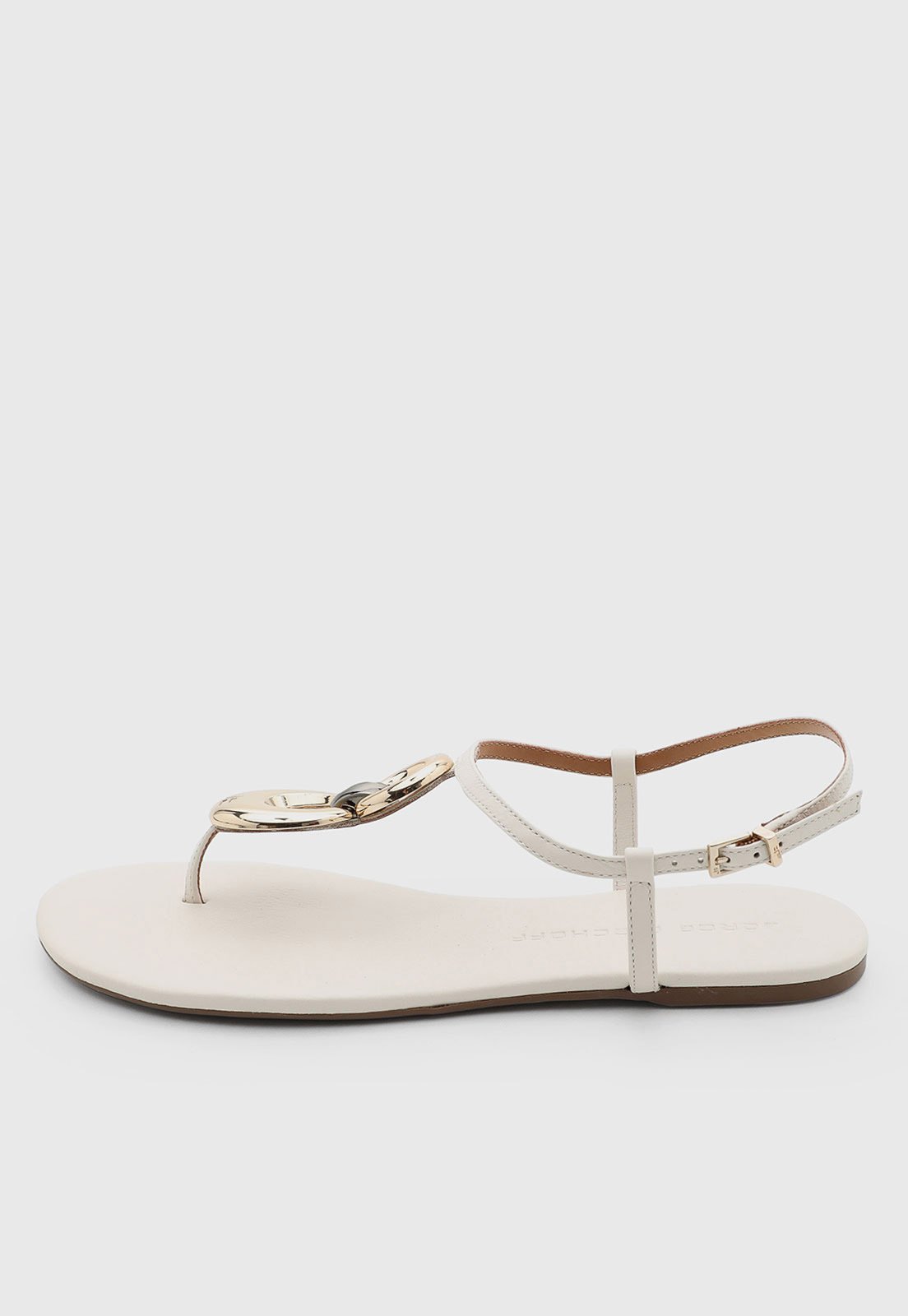 Rasteira Feminina Jorge Bischoff Couro Fechada Off-White