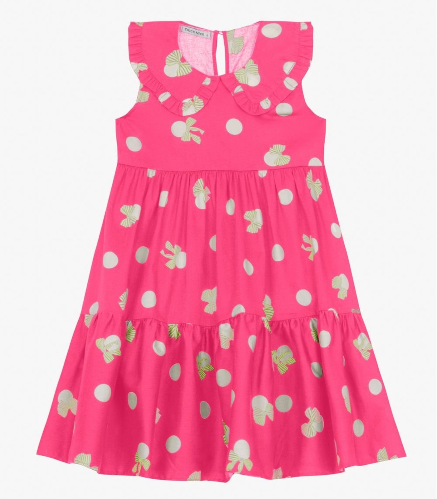 Infantil - Vestido em Popeline Trick Nick Rosa