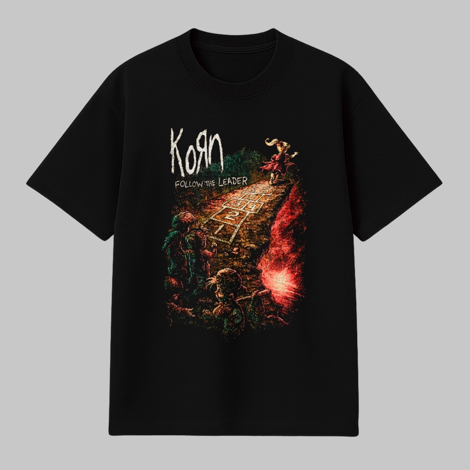 Camiseta Básica Korn Rock Nu Metal Banda Clássica Unissex Preto