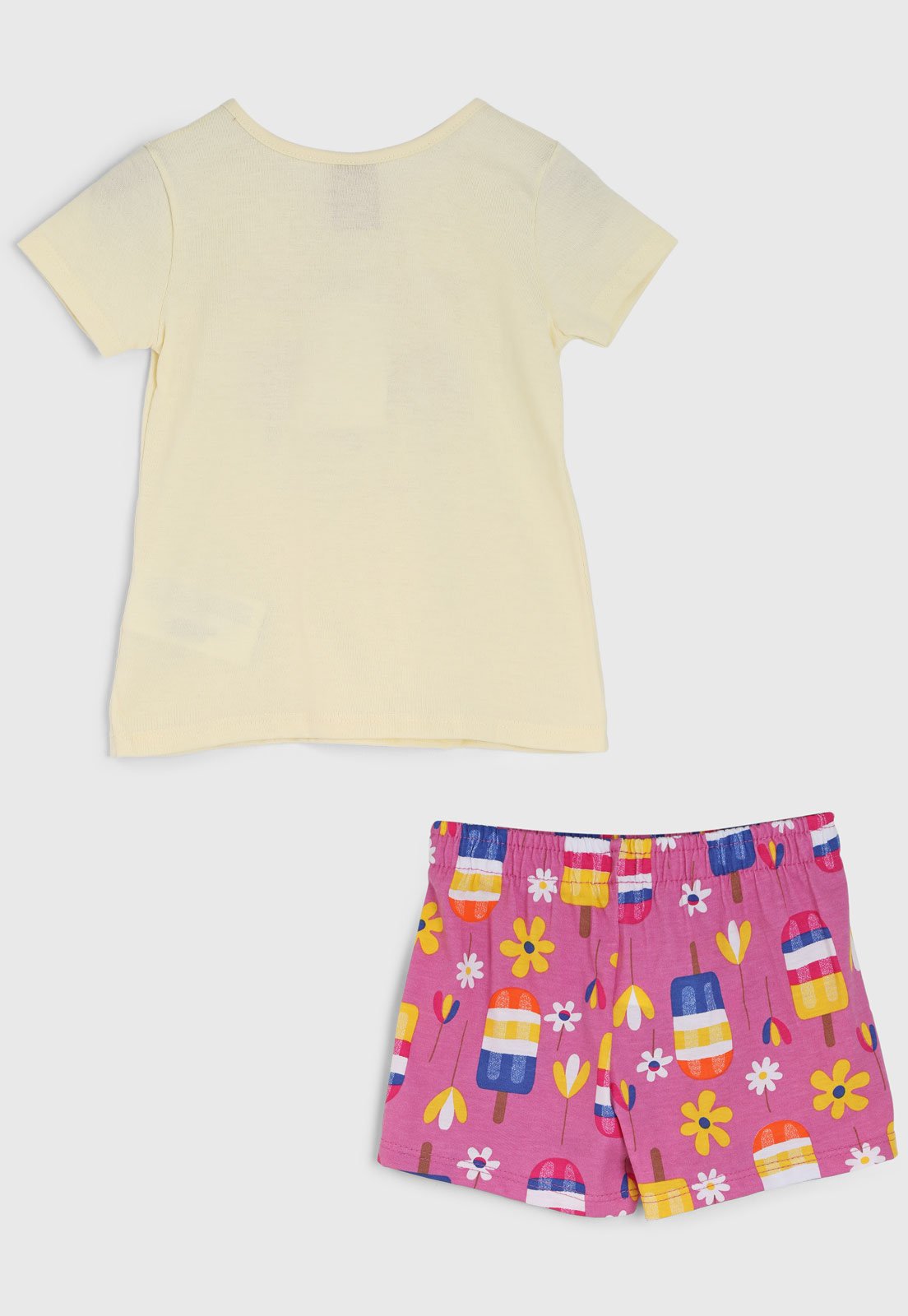 Vista 3 Conjunto Curto Kyly Estampa Picolé/Floral Amarelo/Rosa amarelo rosa Kyly amarelo rosa