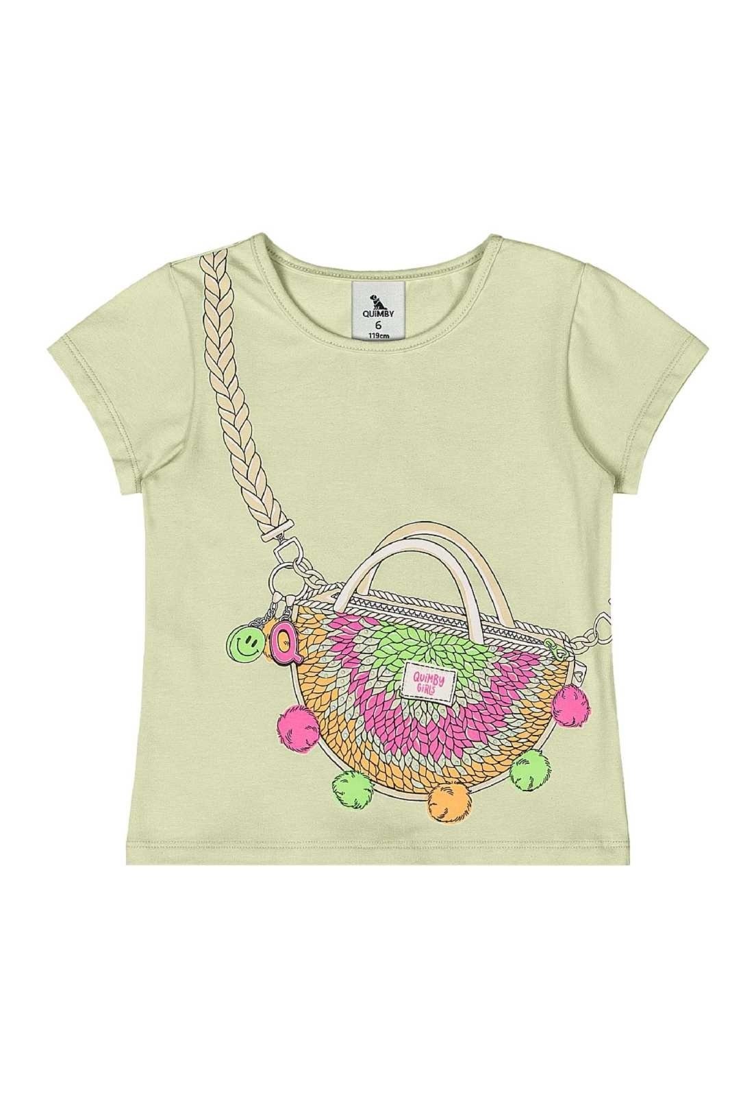 Vista 3 Infantil - Blusa em Cotton com Strass Quimby bege Quimby bege