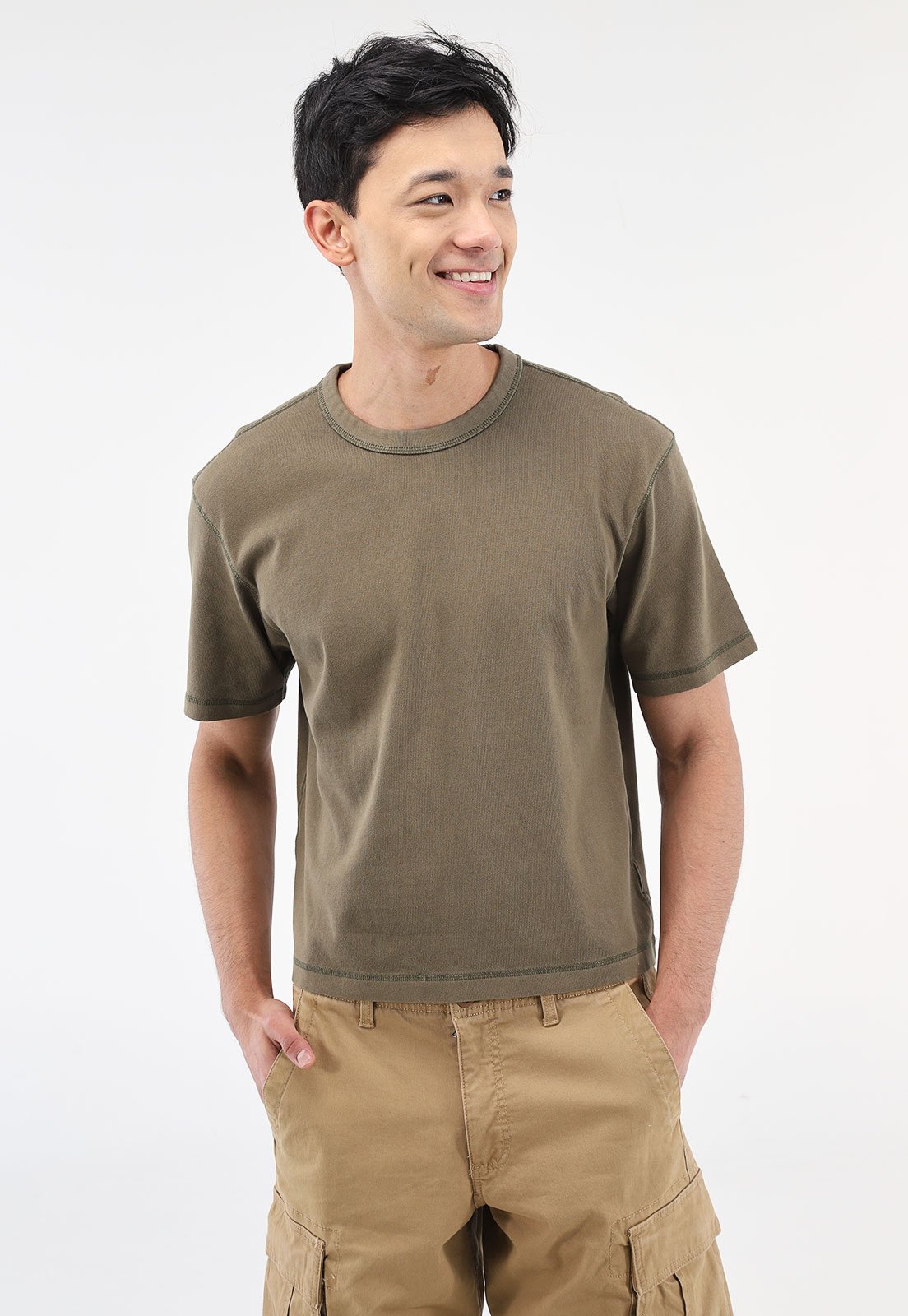 Camiseta Boxy GAP Regular Lisa Verde