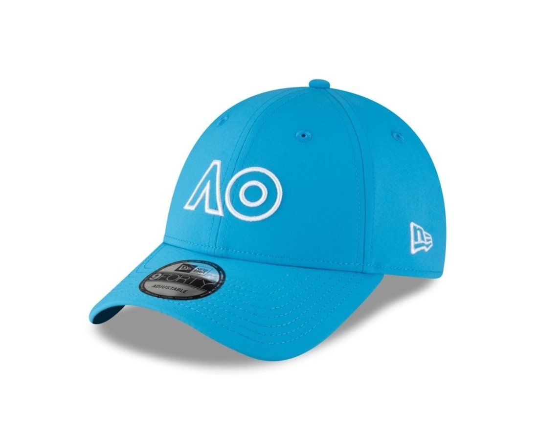 Bone New Era 9FORTY Australian Open Branded Core Performance Aba Curva Azul