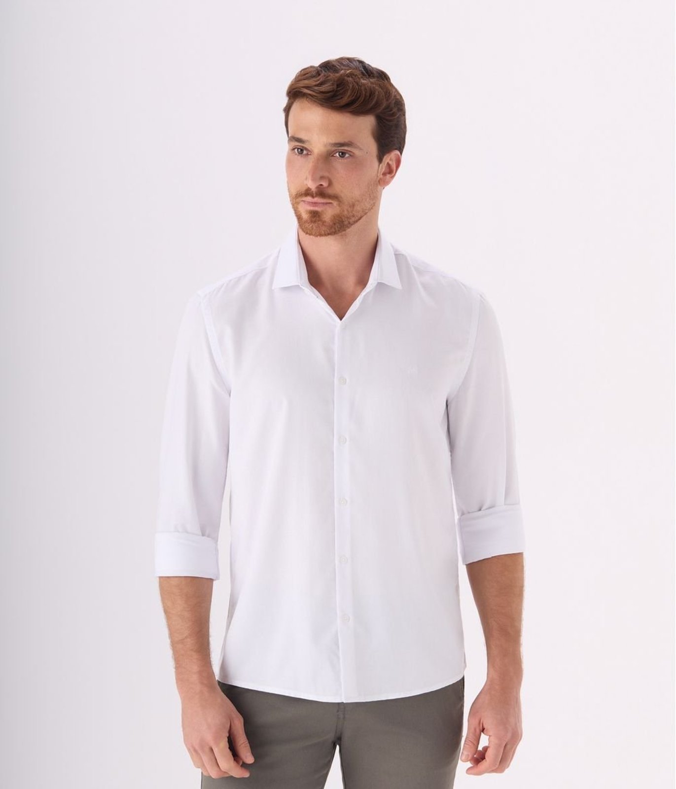 Camisa Slim Makenji Bamboo Masculina Branca