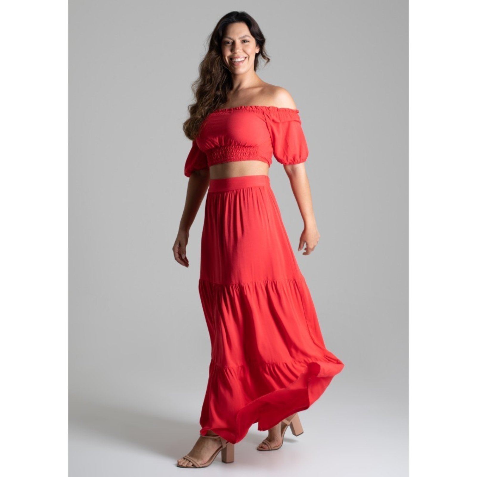Saia Longa Relax SAWARY FASHION VERMELHO