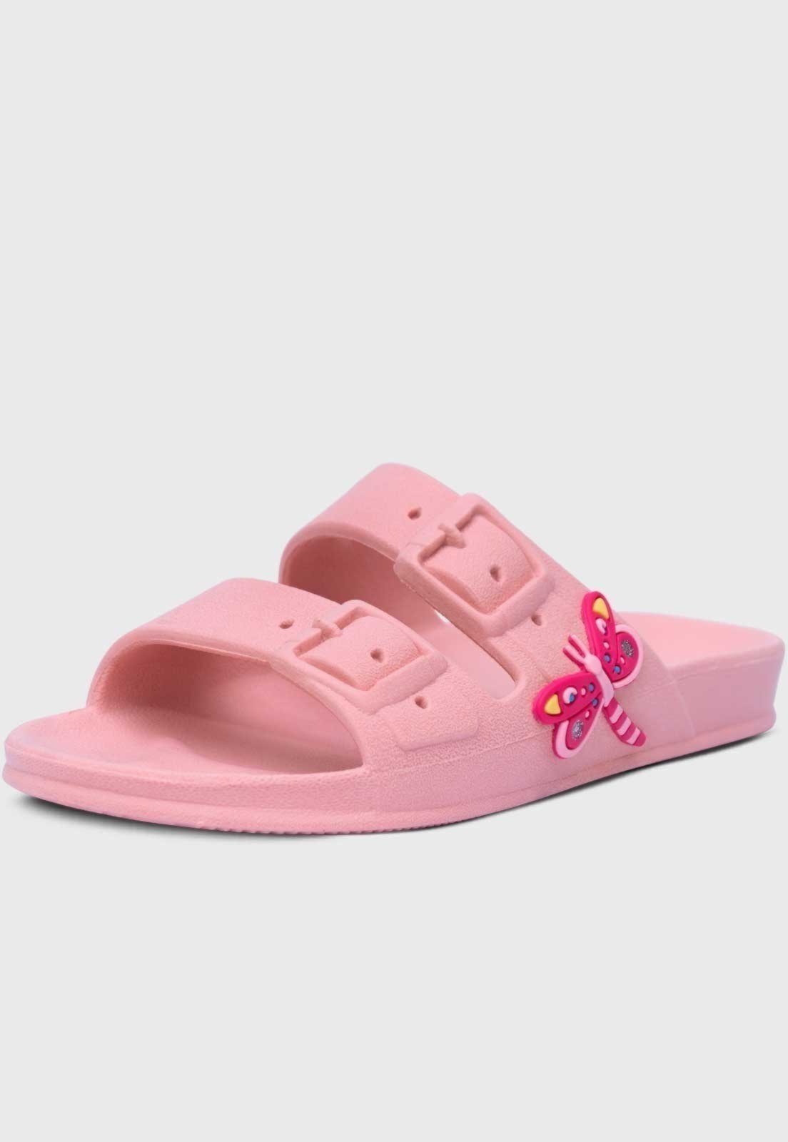 Infantil - Chinelo Papete Popidi Menina Libelula Rosa