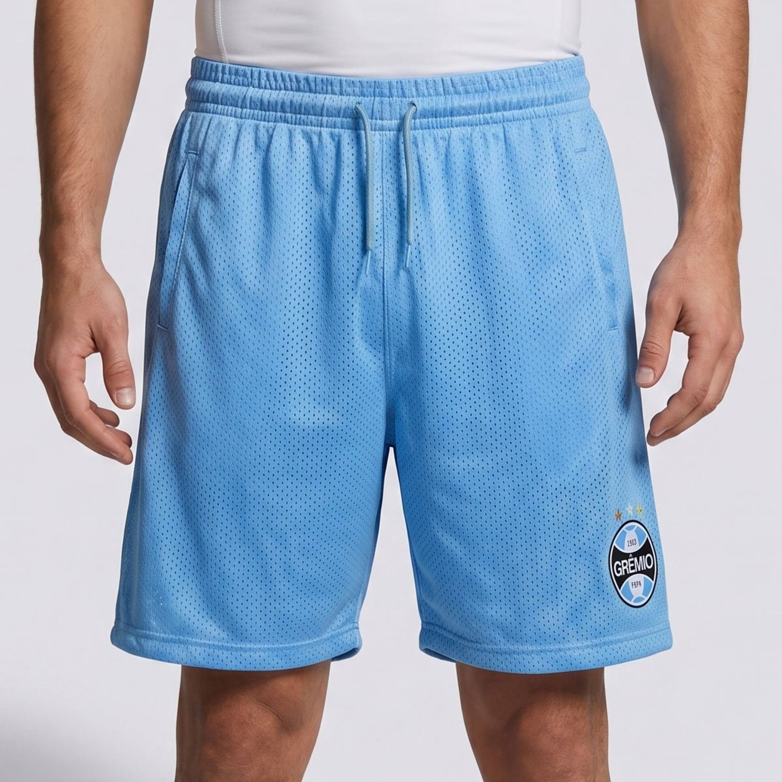 Bermuda Grêmio Esportiva Dry Azul Celeste