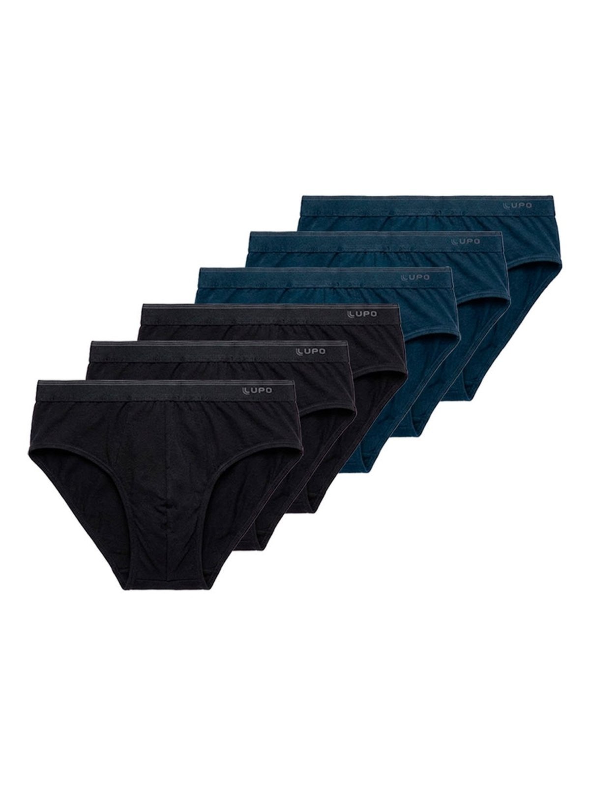 Kit com 6 Cuecas Slip Lupo 485-003