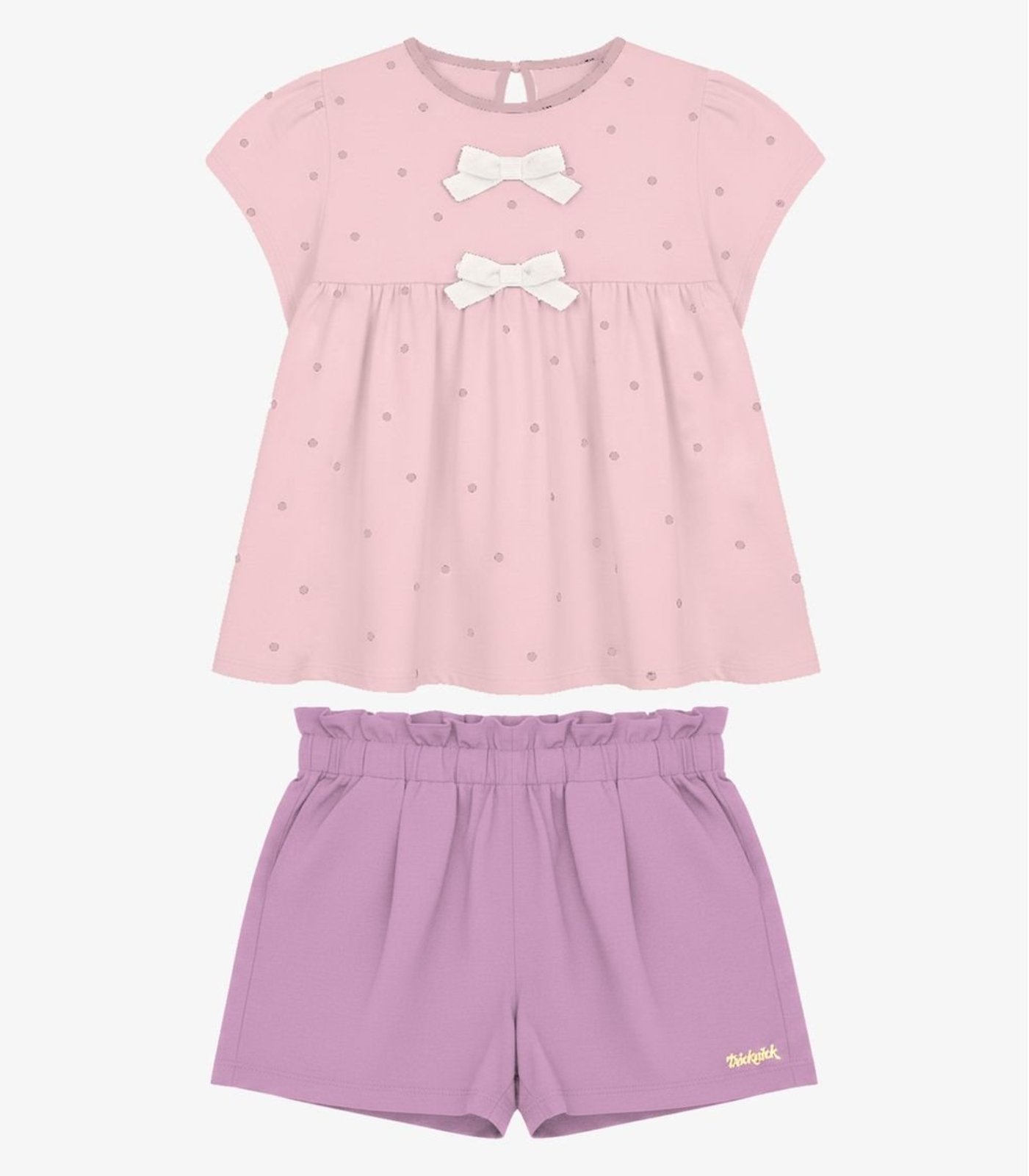 Infantil - Conjunto Feminino Blusa com Shorts Trick Nick Rosa