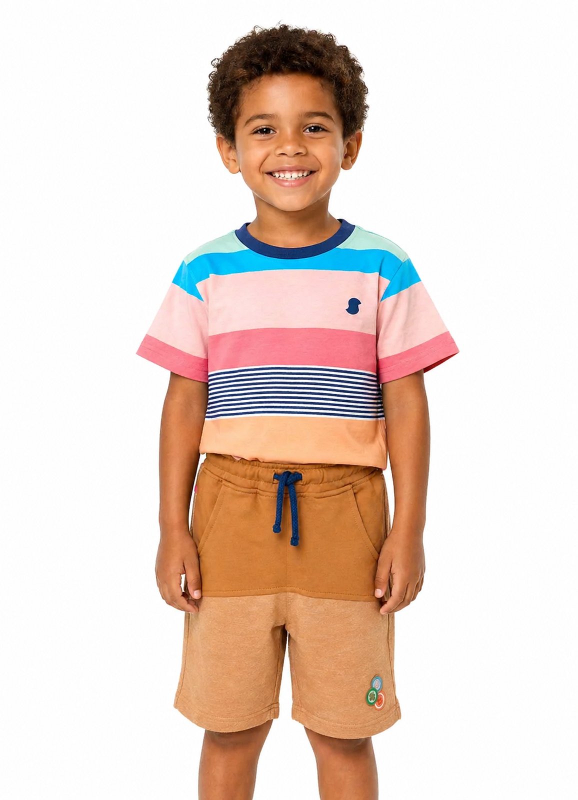 Infantil - Bermuda Bike Legal Moletinho Caramelo Marrom