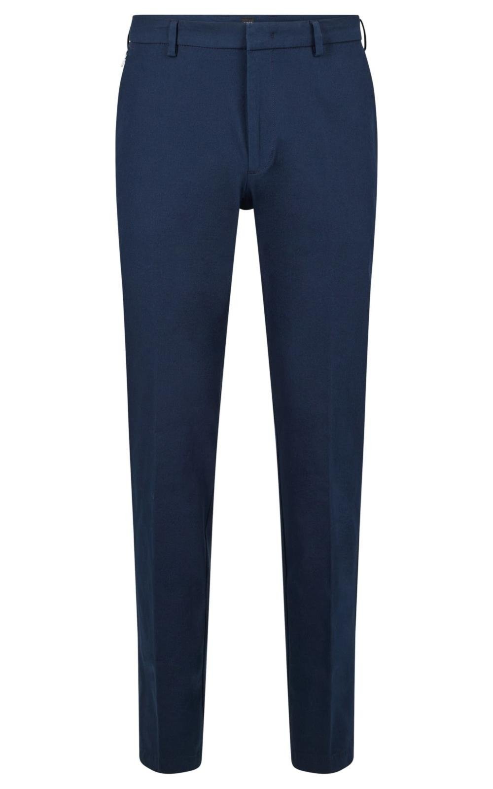 Calça Slim Fit Com Pregas Dianteiras Em Mistura De Algodão