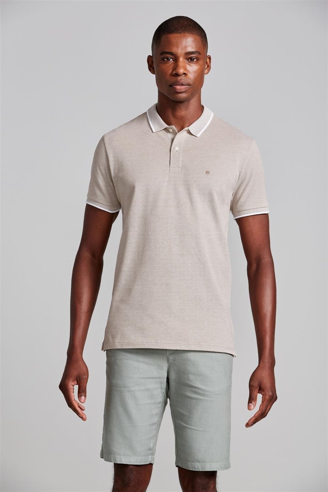 HIGHSTIL Camisa Polo Piquet Slim Fit - Marrom Claro