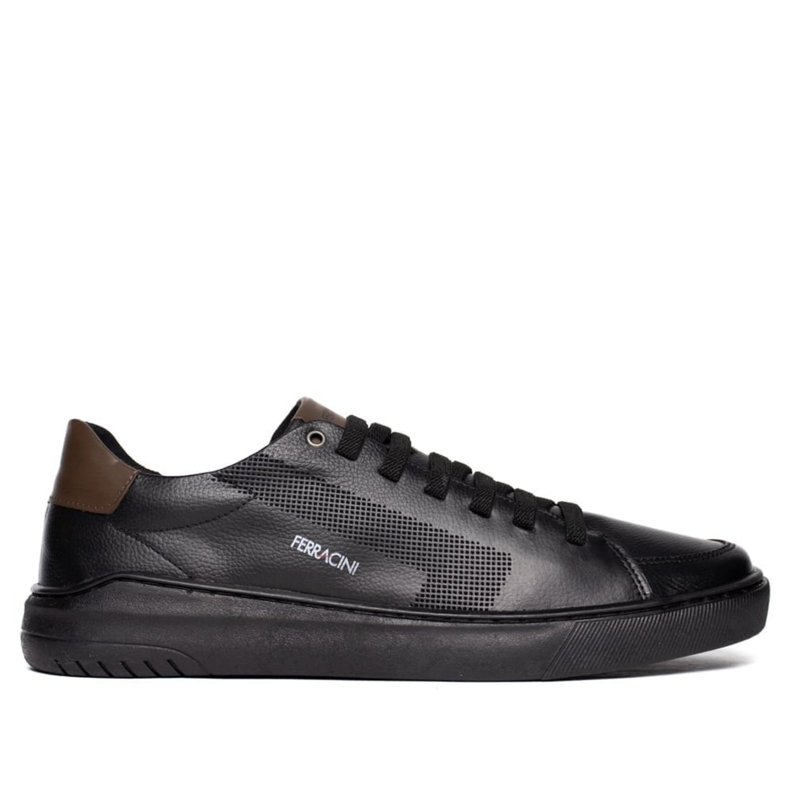 Sapatênis Masculino Ferracini Glow Couro Preto