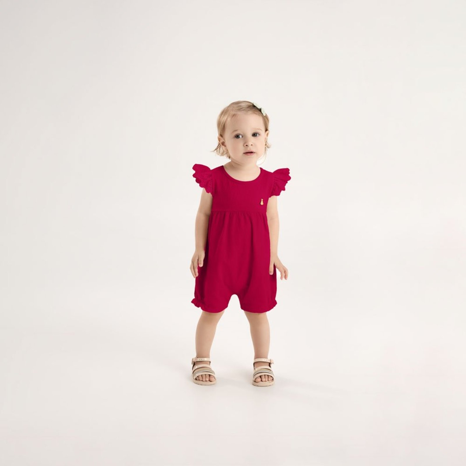 Infantil - Macacao Vermelho Pulla Bulla Menina - 53605-65