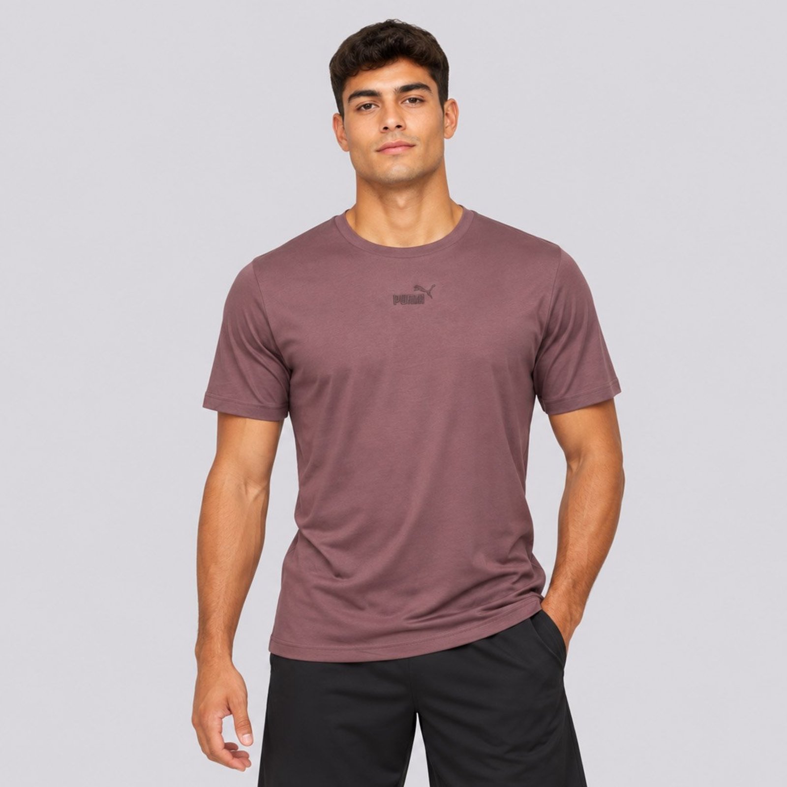 Camiseta Puma Ess Smal Logo Marrom