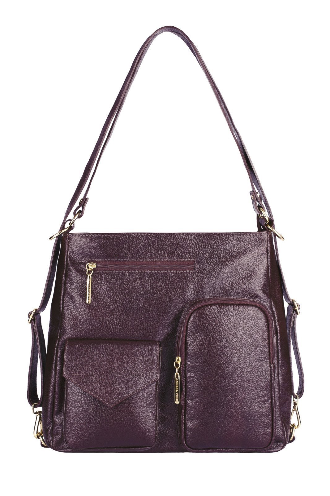 Bolsa Andrea Vinci Mochila De Couro Liso Érica – Marsala
