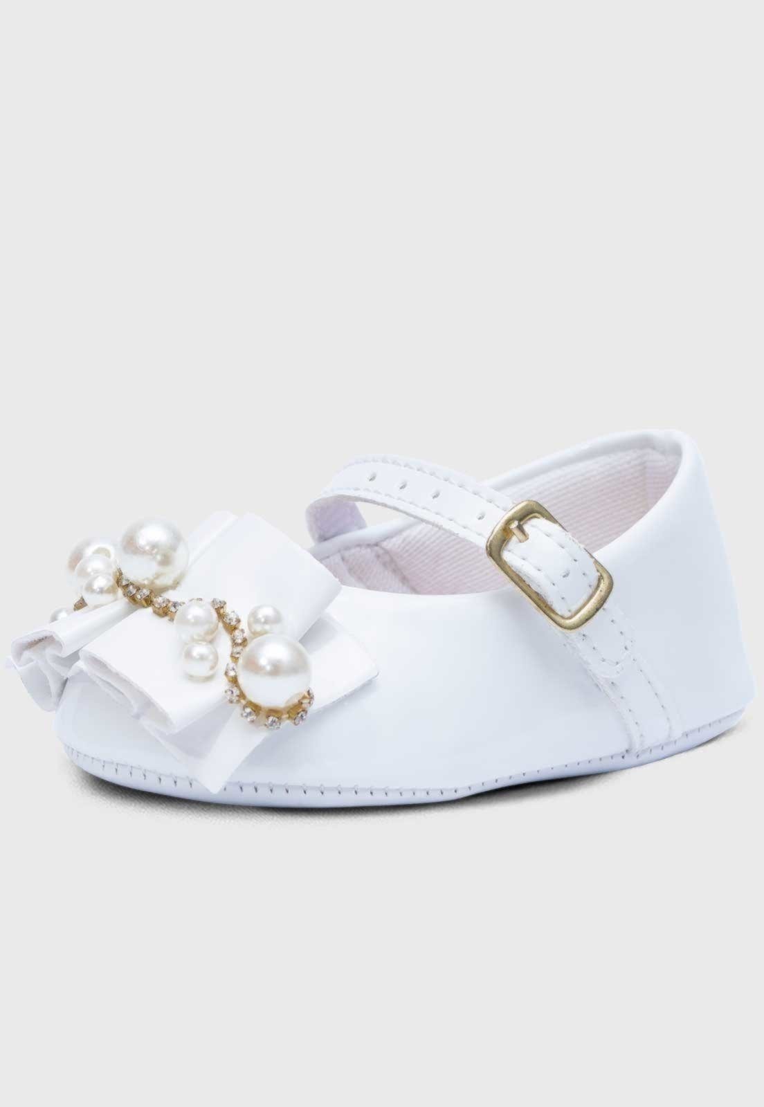 Infantil - Sapatilha Pópidi Menina Pérola Sanfonado Branco
