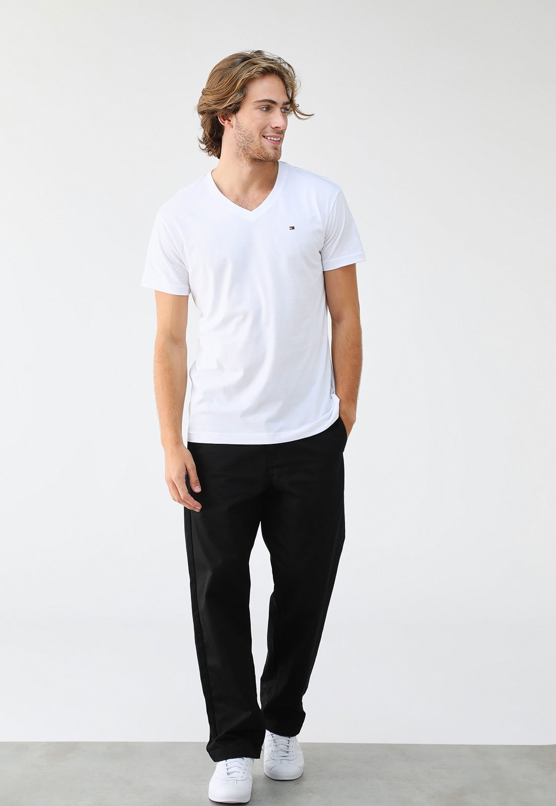 Vista 3 Camiseta Tommy Hilfiger Logo Branca branco Tommy Hilfiger branco