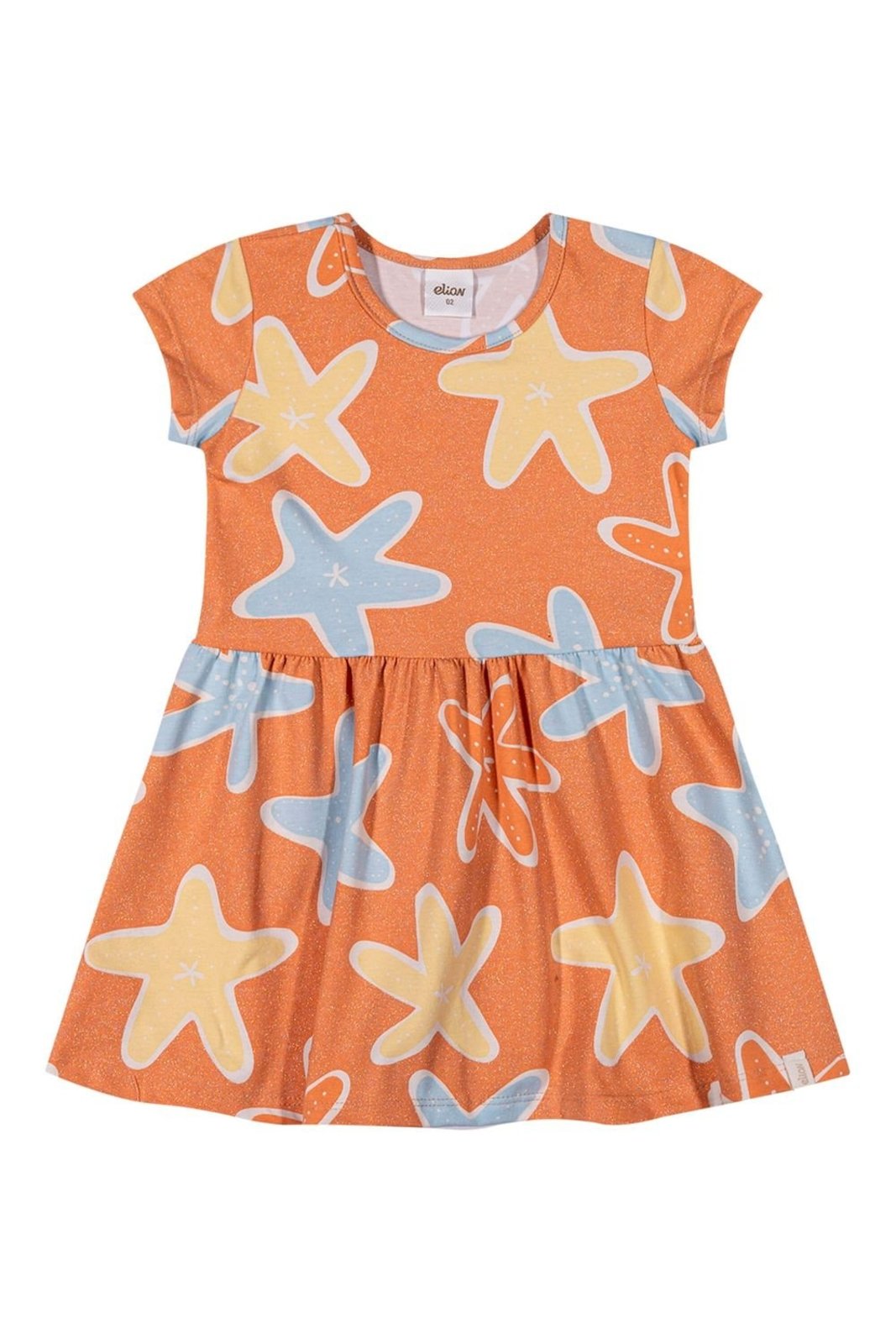 Infantil – Vestido Menina Estrela-do-Mar Elian Laranja
