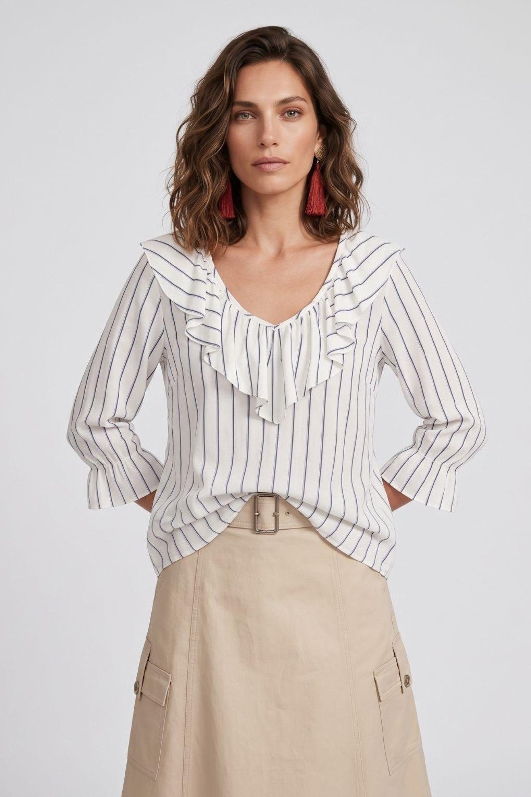 Blusa V Listrado Minorca Unica
