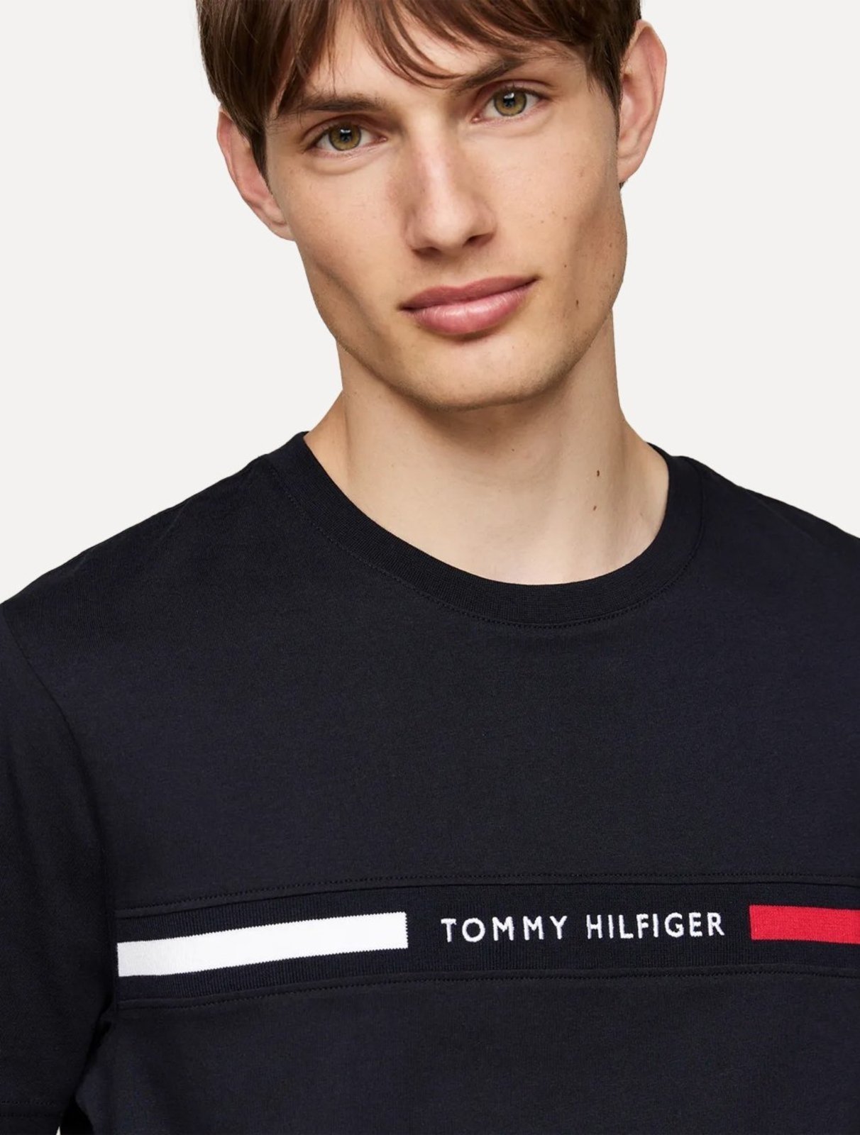 Vista 3 Camiseta Tommy Hilfiger Masculina Chest Insert Logo azul marinho Tommy Hilfiger azul marinho