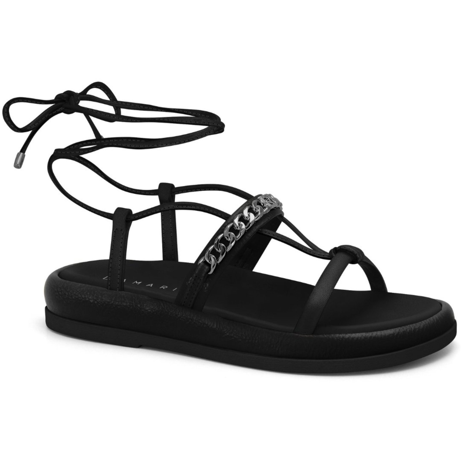 Sandália Feminina Amarração Preta Ramarim 2555103-7