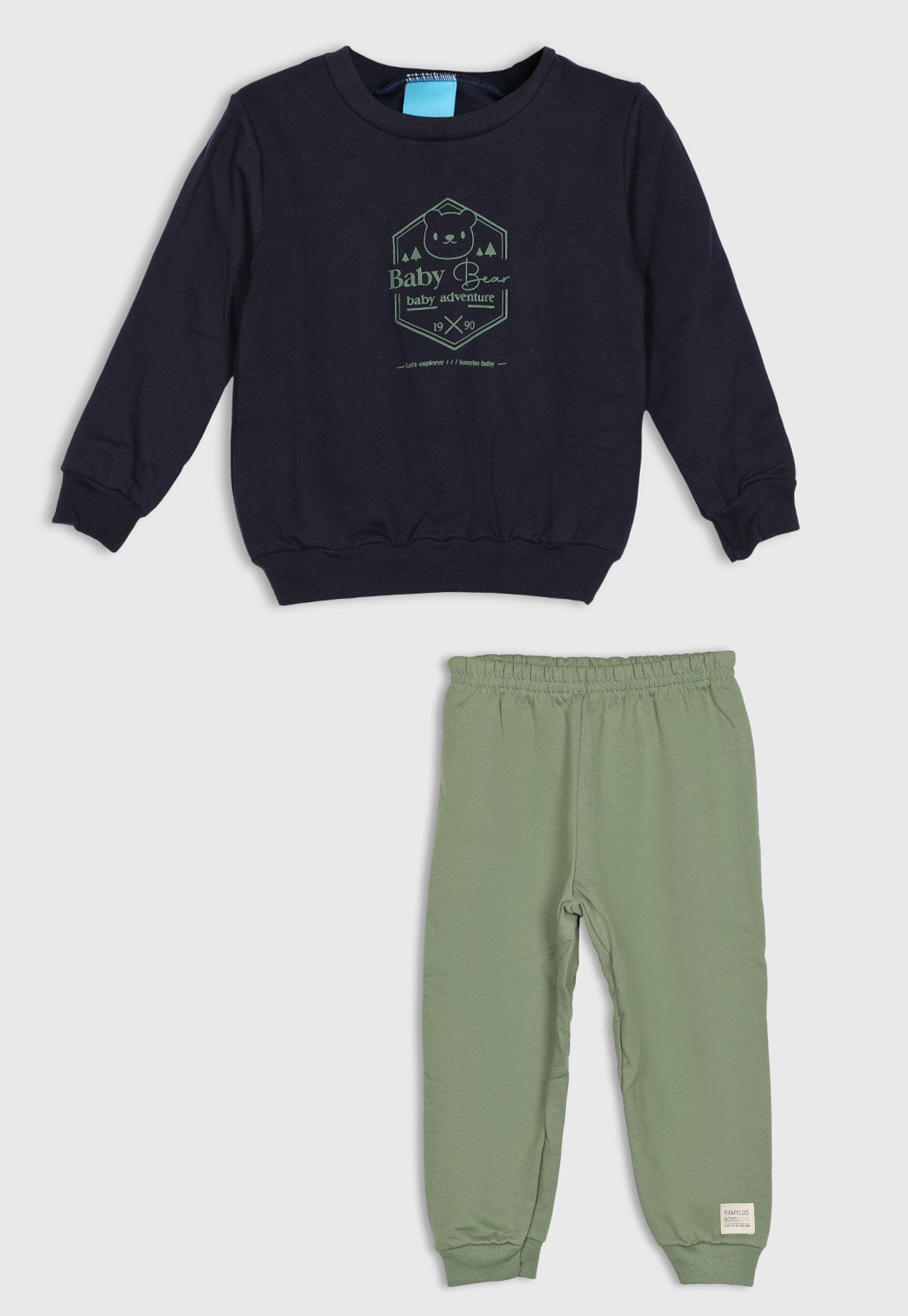 Conjunto Kamylus Blusa Manga Longa e Calça Azul Marinho