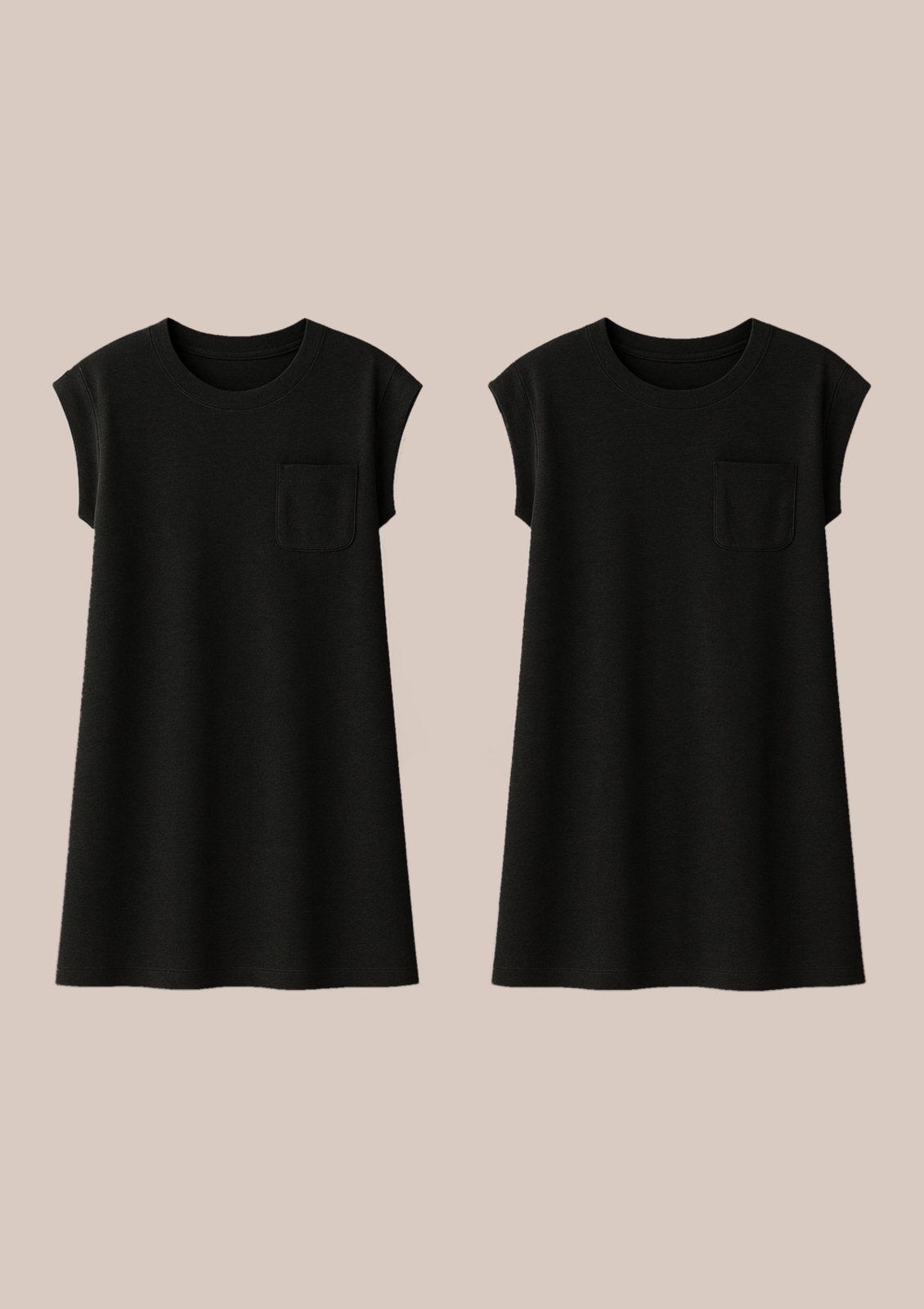 Kit 2 Vestido Básico Curto Texturizado Com Bolso