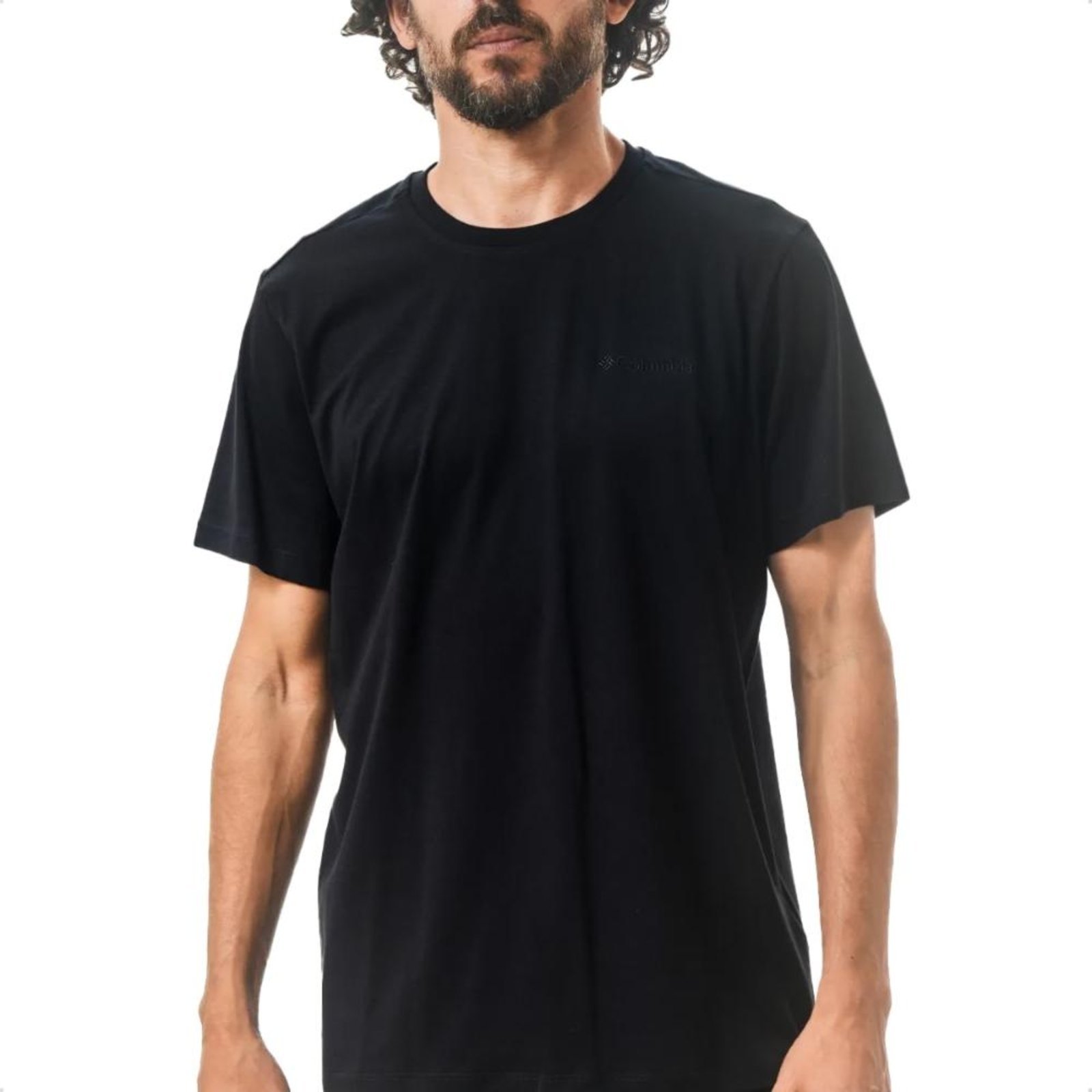 Camiseta Columbia Masculina Basica Bordado 321038 Preto