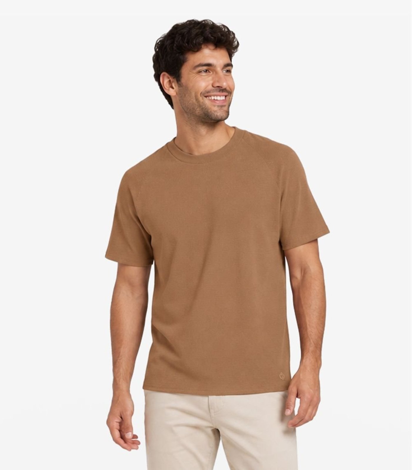 Camiseta Masculina Malhão Maquinetado Diametro Marrom