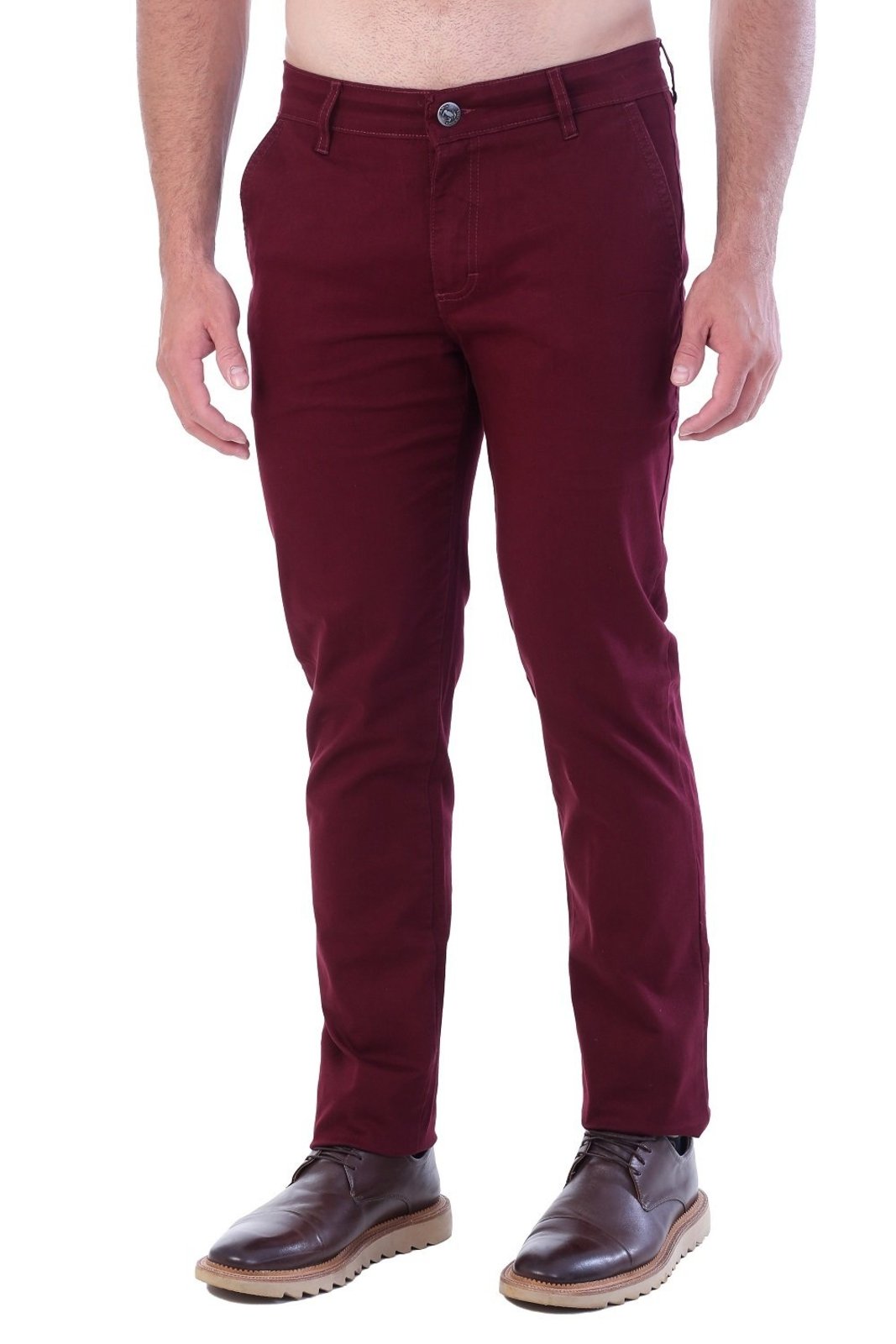 Calça Sarja Amil Masculina Lisa Com Elastano Slim Bolso Embutido Luxo