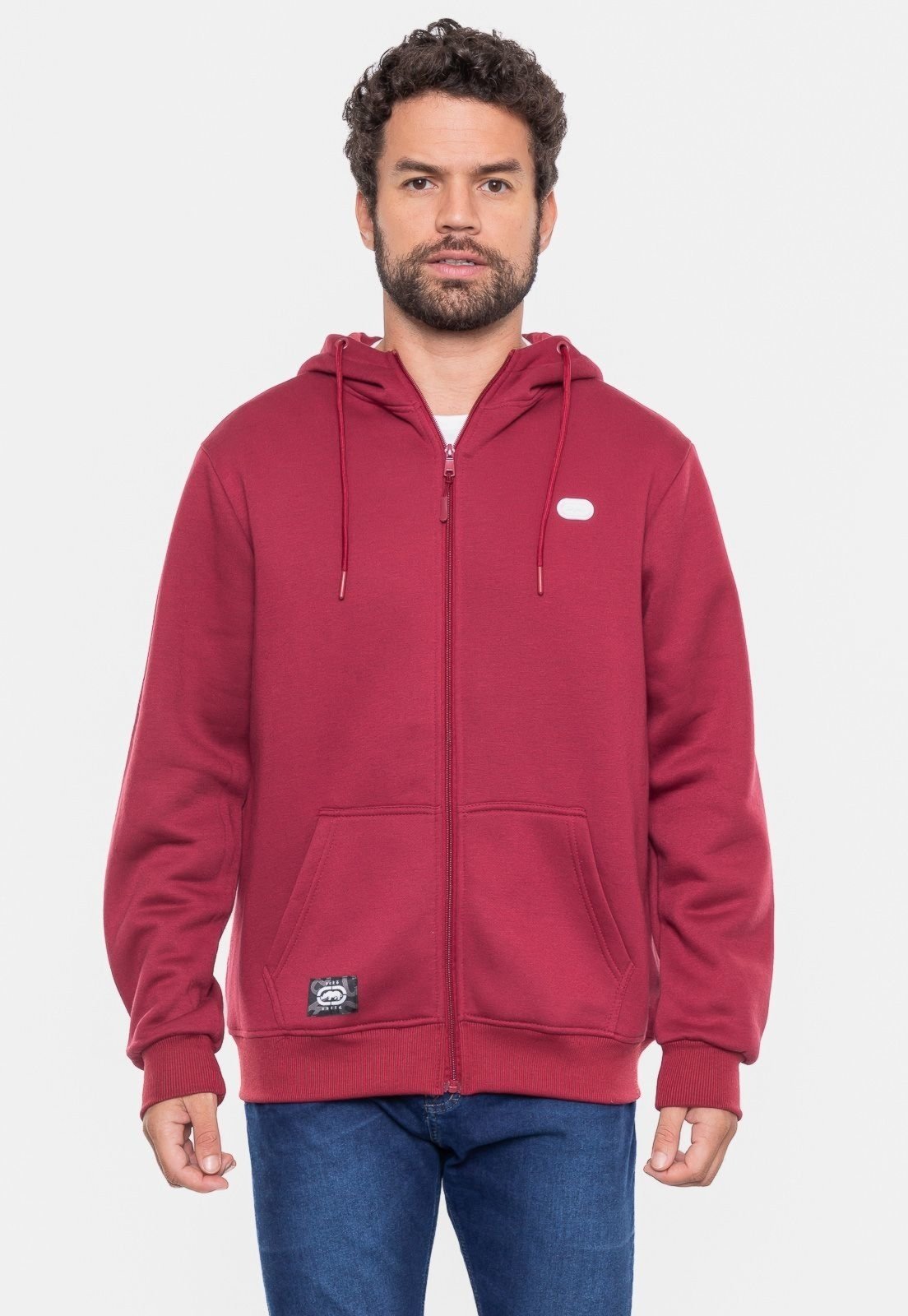 Moletom Ecko Fashion Basic Aberto Vinho