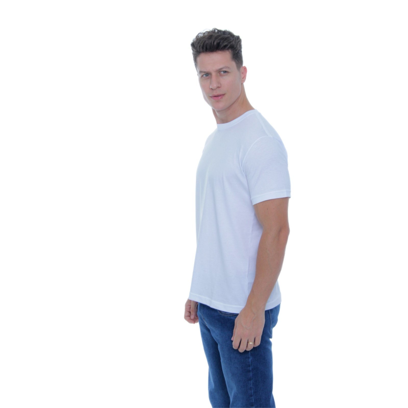 Vista 3 Camiseta Pima iuseu branca branco Iuseu branco